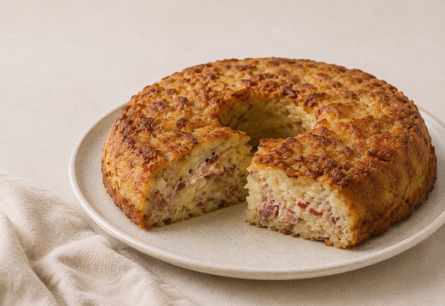 Szandar po podlasku, czyli babka ziemniaczana z mięsem i słoniną w tradycyjnym wydaniu